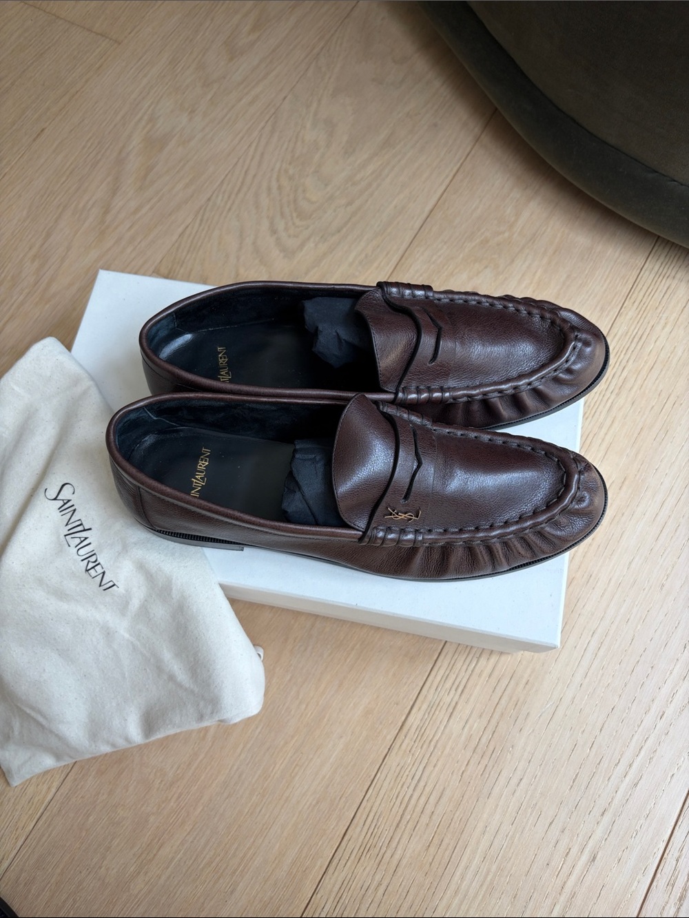 Saint Laurent - PARIS BROWN - LE LOAFER supple in matte leather - 43.5 FR - Picture 3 of 10